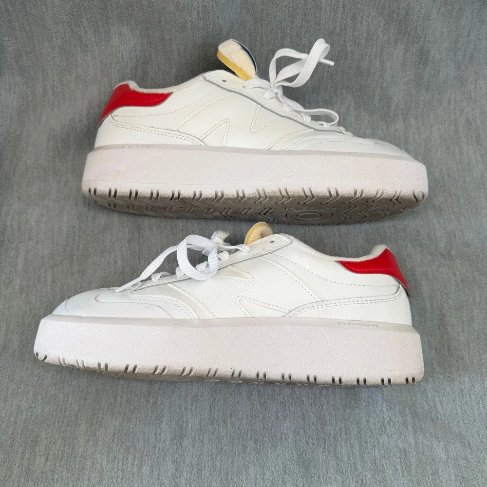 New Balance CT302 White Red Platform Leather Sneakers Mens 8 CT302LH casual Shoe